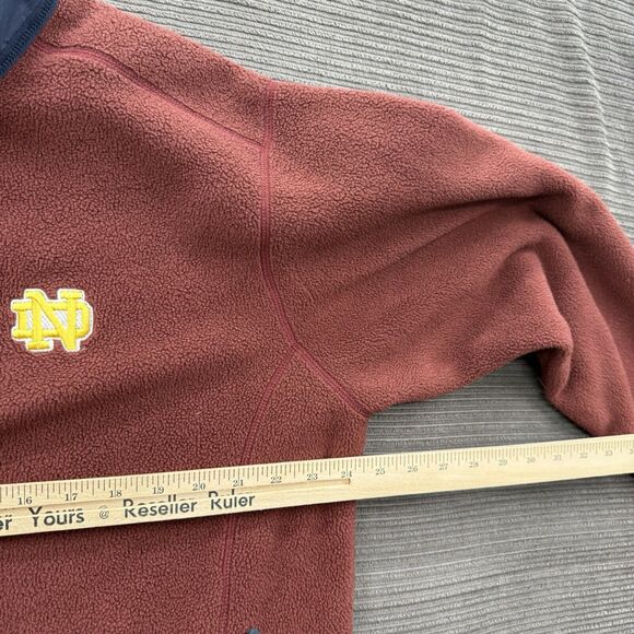 Vineyard Vines Notre Dame Quarter Zip Pullover Men Medium Brown Polyester. - Picture 4 of 9